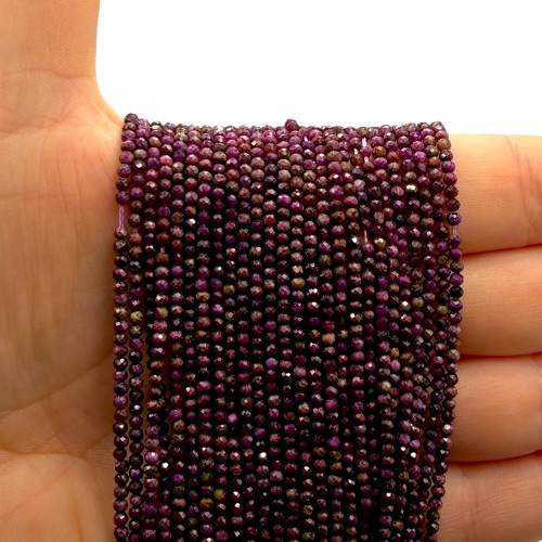 Jadeit Kwiatowy Purpurowy / kulka fasetowana / ok. 2mm