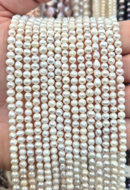 Perła Hodowlana Słodkowodna / perłowy / kulka nieregularna / ok. 4,2-4,8mm