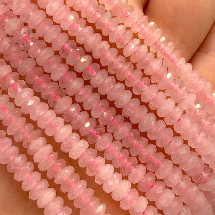 Kwarc Różowy / oponka fasetowana / ok. 5x2mm