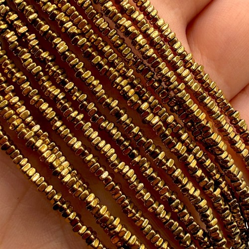 Hematyt Zaokrąglona Kwadratowa Płytka / kolor ciepłe złoto / ok. 2x1mm