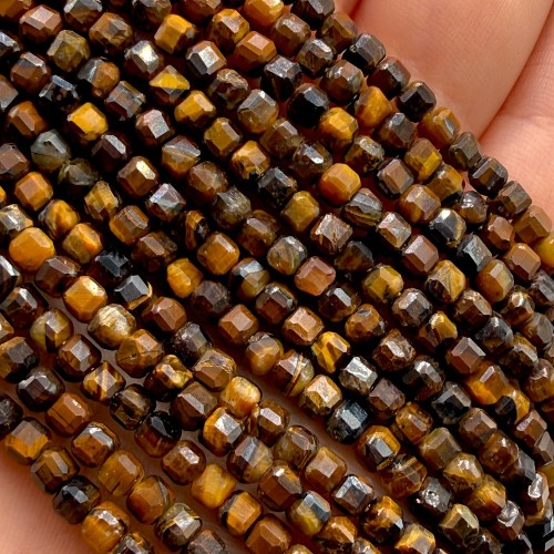 Tygrysie Oko / kostka fasetowana / ok. 3x3mm