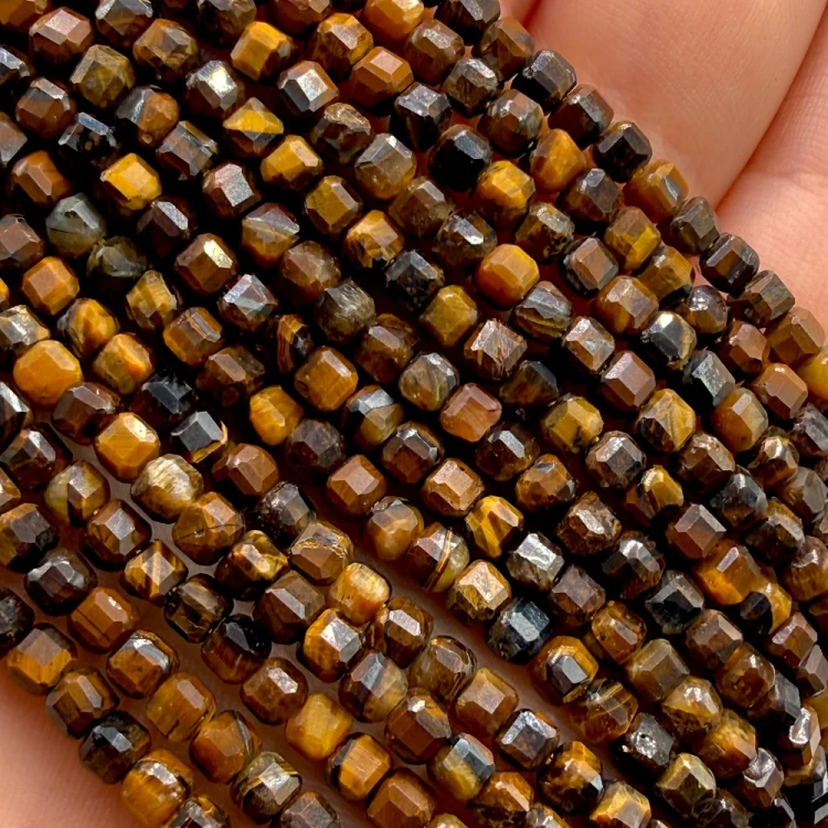 Tygrysie Oko / kostka fasetowana / ok. 3x3mm