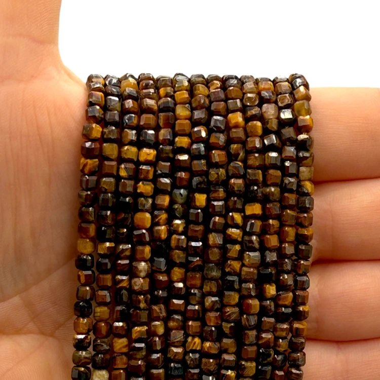 Tygrysie Oko / kostka fasetowana / ok. 3x3mm