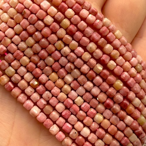 Rodonit / kostka fasetowana / ok. 3x3mm
