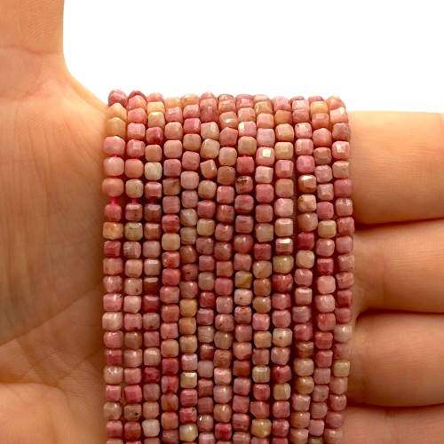 Rodonit / kostka fasetowana / ok. 3x3mm