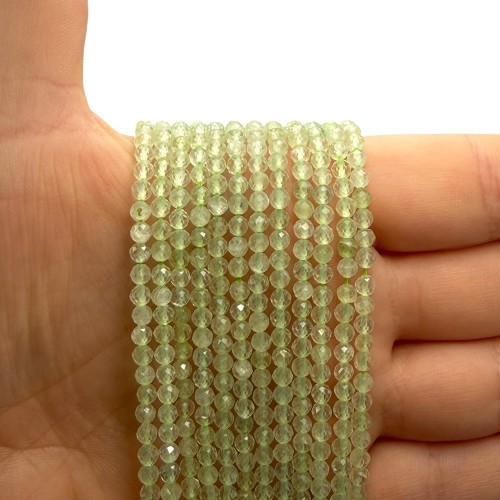 Prehnit / kulka fasetowana / ok. 3mm