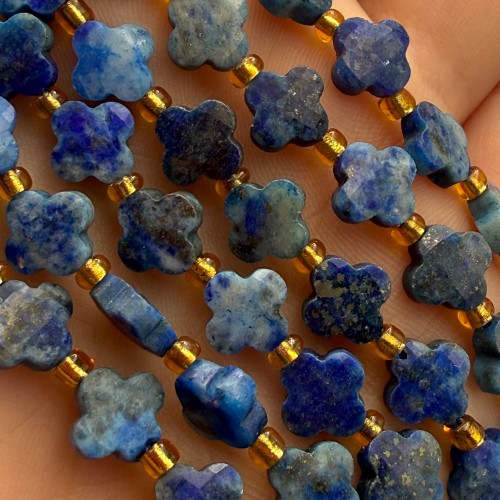 Lapis Lazuli / koniczynka fasetowana / ok. 8mm