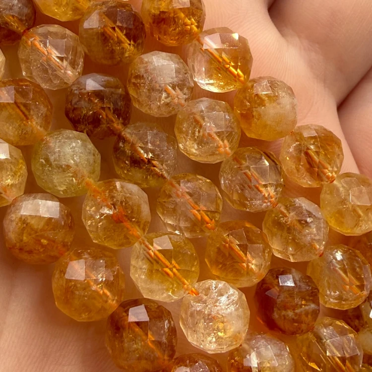 Cytryn Ciemny / kulka fasetowana / ok. 8mm