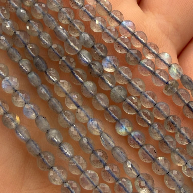 Labradoryt / moneta fasetowana / ok. 4x2,5mm