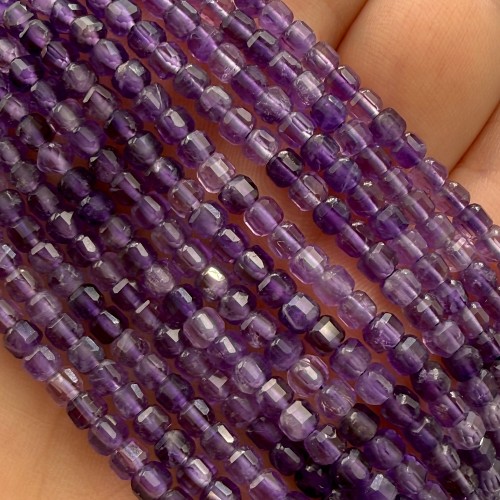Ametyst / kostka fasetowana / ok. 3x3mm