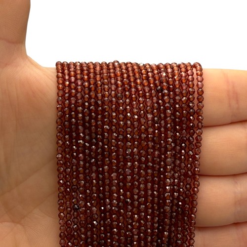 Granat Kawowy / kulka fasetowana / ok. 3mm