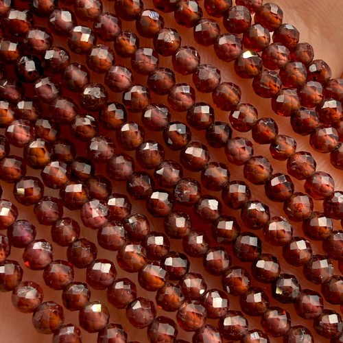 Granat Kawowy / kulka fasetowana / ok. 3mm