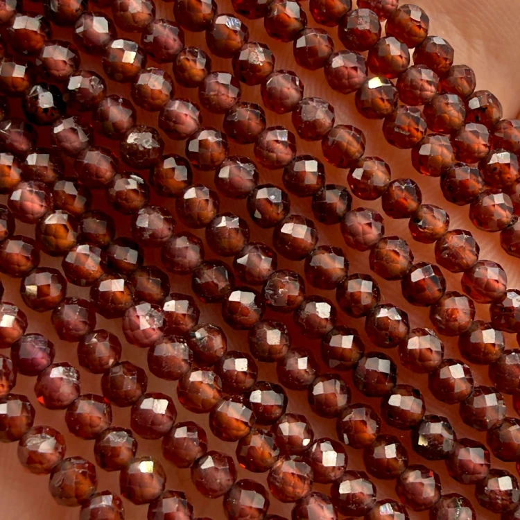 Granat Kawowy / kulka fasetowana / ok. 3mm