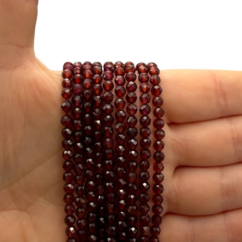 Granat Kawowy / kulka fasetowana / ok. 4mm