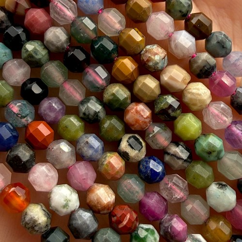 Mix Kamieni / baryłka fasetowana / ok. 4x4mm