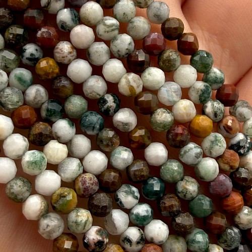 Agat Mix / kulka fasetowana / ok. 4mm