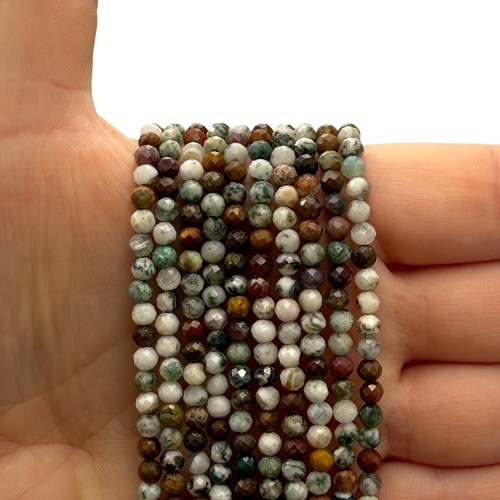 Agat Mix / kulka fasetowana / ok. 4mm