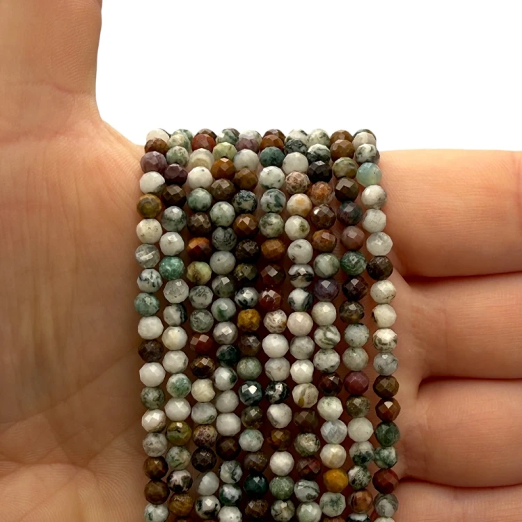 Agat Mix / kulka fasetowana / ok. 4mm