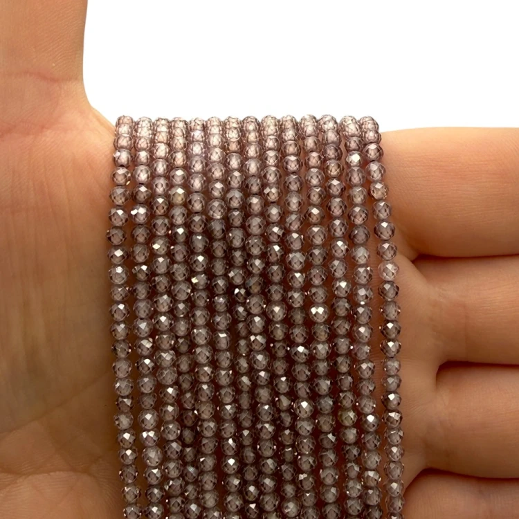 Cyrkon Śliwkowy / kulka fasetowana / ok. 3mm