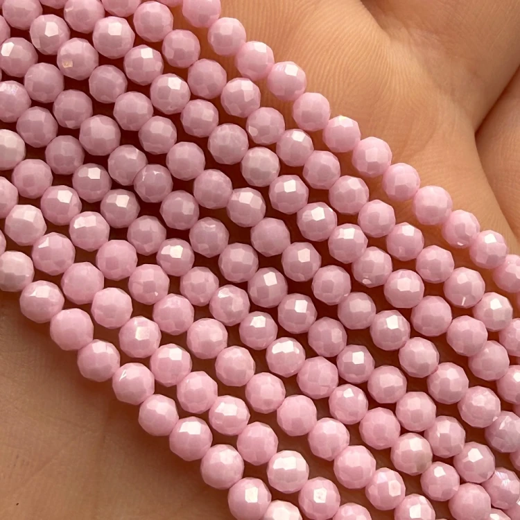Cyrkon Różowy / kulka fasetowana / ok. 3mm