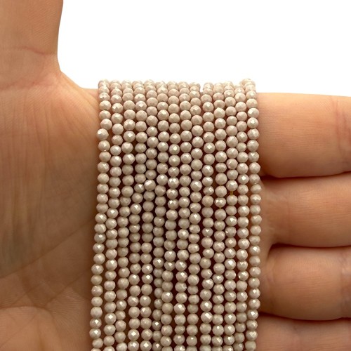 Cyrkon Mleczny / kulka fasetowana / ok. 3mm