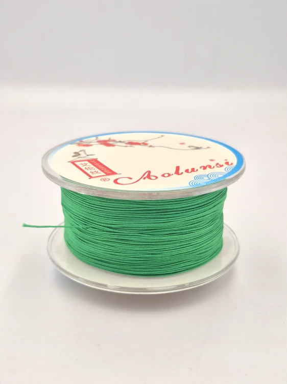 Sznurek nylonowy / zielony / ok. 0,4mm / 60m
