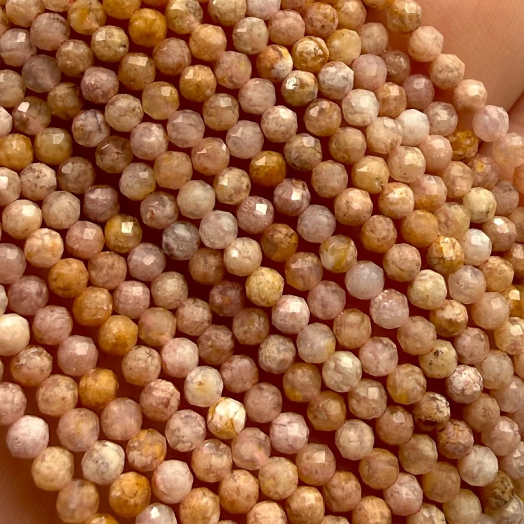 Agat Sakura / kulka fasetowana / ok. 2mm