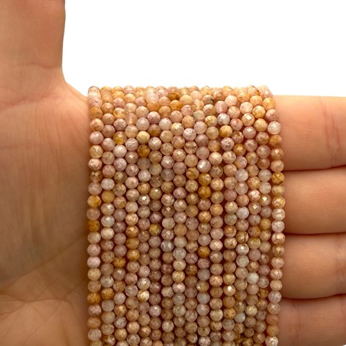 Agat Sakura / kulka fasetowana / ok. 2mm