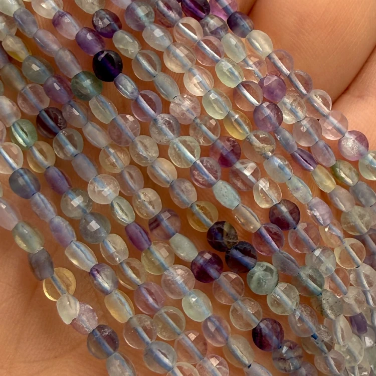 Fluoryt / moneta fasetowana / ok. 4x2,5mm