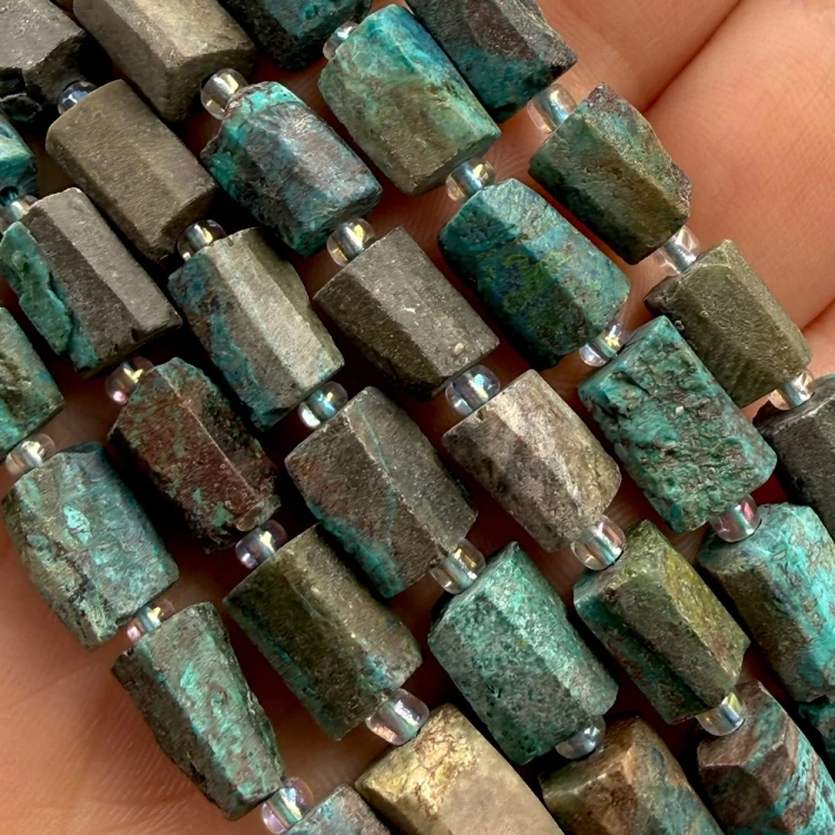 Chryzokola / walec matowy / ok. 7x9mm