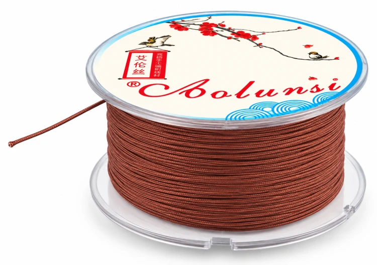 Sznurek nylonowy / brązowy jasny / ok. 0,4mm / 60m