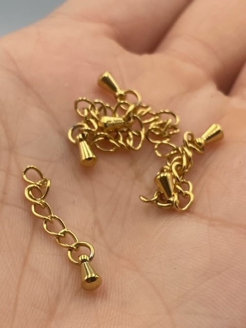 Zakończenie bransoletki 2cm ( 3x4mm) / stal PVD / kolor złoty / 10szt