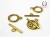 Zapięcie Toggle 13x18mm / stal PVD / kolor złoty / 5szt.