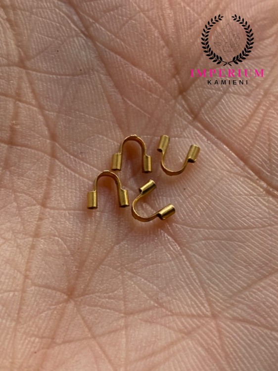Końcówki do linek i nici 4mm / stal PVD / kolor złoty / 20 szt.