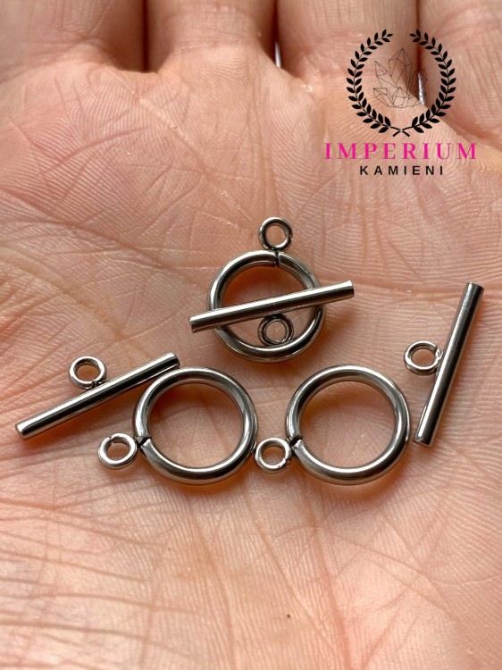 Zapięcie Toggle 13x18mm / stal kolor srebrny/ 5szt.