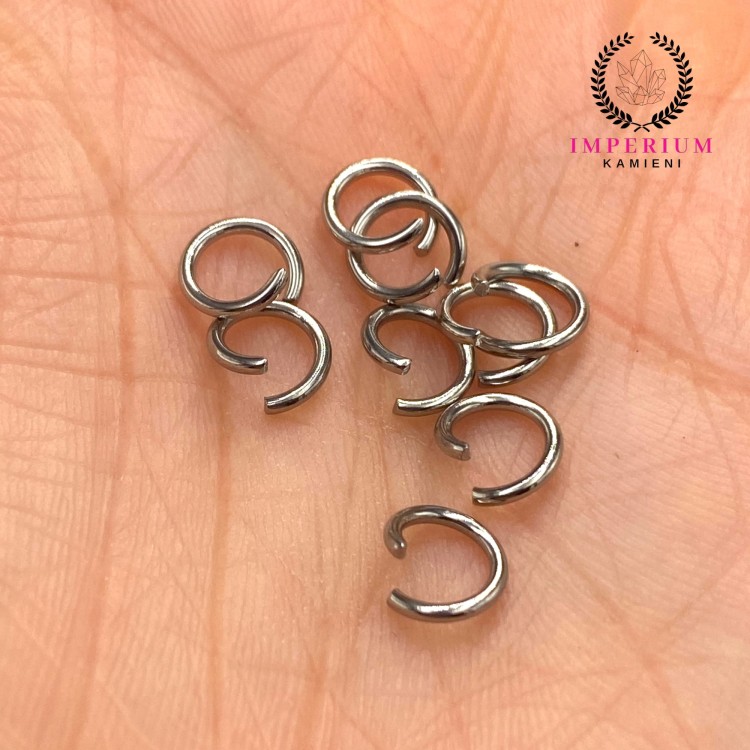 Kółeczka zaciskowe otwarte 7mm / stal / kolor srebrny / 40szt.