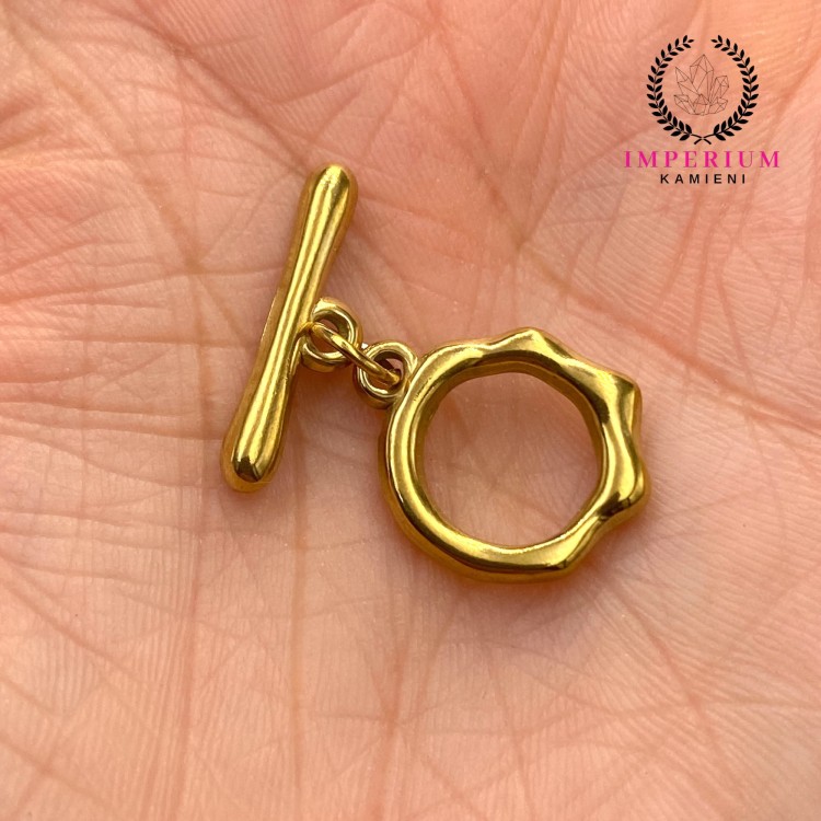 Zapięcie Toggle / stal PVD / kolor złoty / śr. ok. 14,5mm dł. pat. ok. 20,5mm