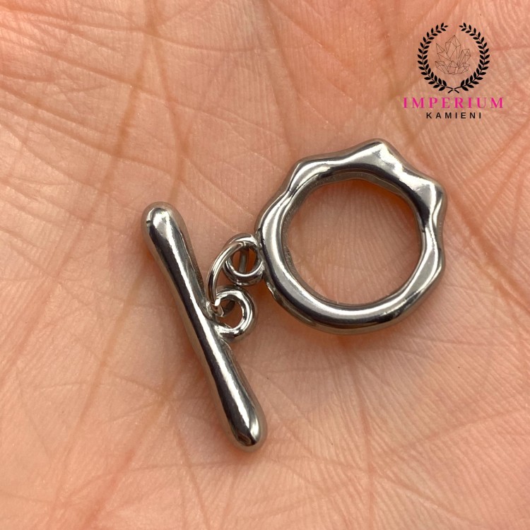 Zapięcie Toggle / stal kolor srebrny / śr. ok. 14,5mm dł. pat. ok. 20,5mm