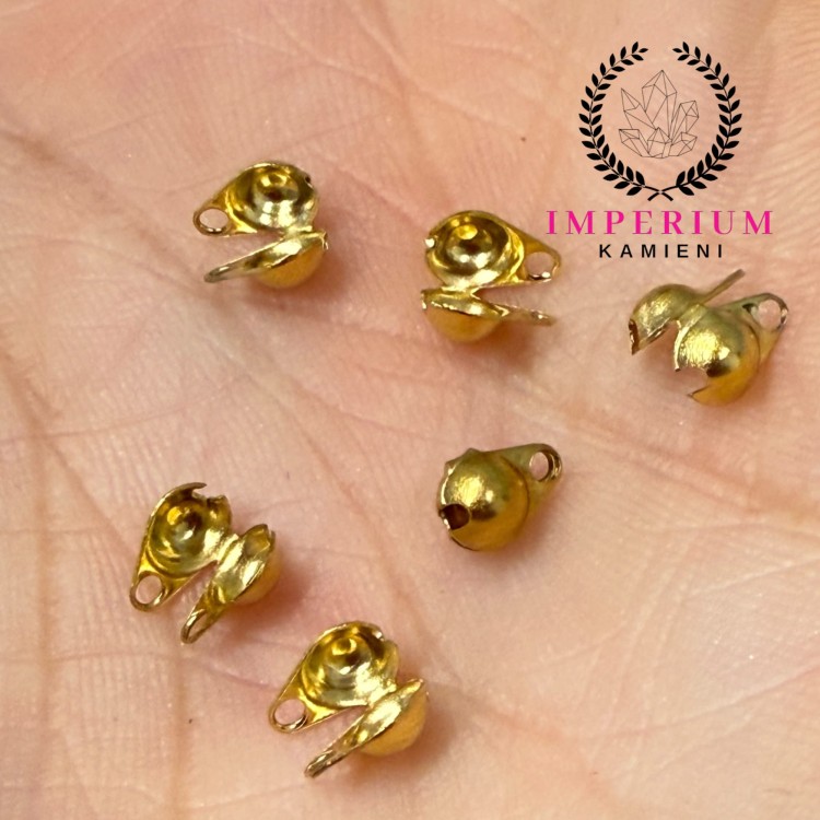 Łapaczki boczne 6mm / stal PVD / kolor złoty / 40szt.