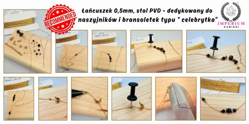 Łańcuszek ok. 0,5mm /stal PVD / kolor złoty / ok. 10m