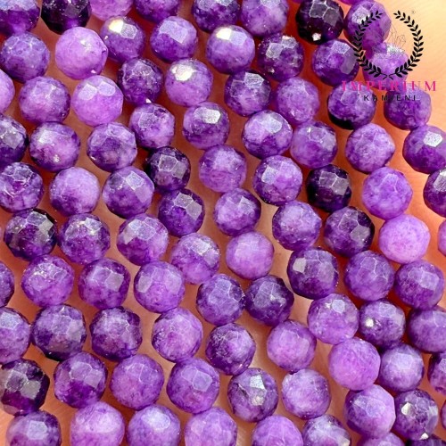 Chalcedon Fiolet / kulka fasetowana / ok. 4mm