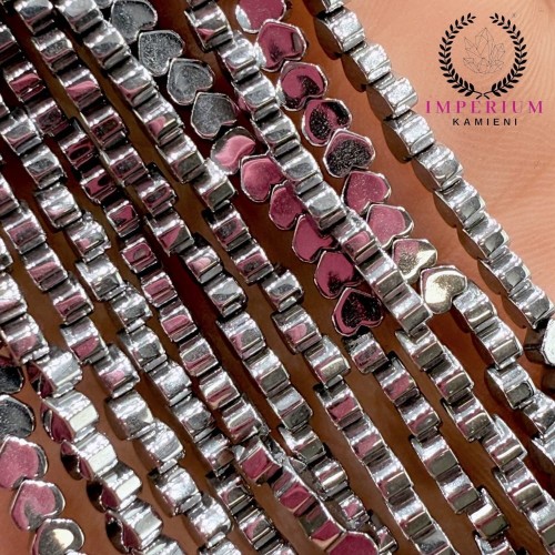 Hematyt serce płaskie / kolor srebrny /ok. 3 mm