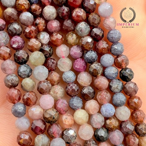 Rubin z szafirem / kula fasetowana / ok. 3mm