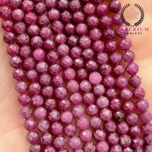 Rubin ciemny / kula fasetowana / ok. 4mm