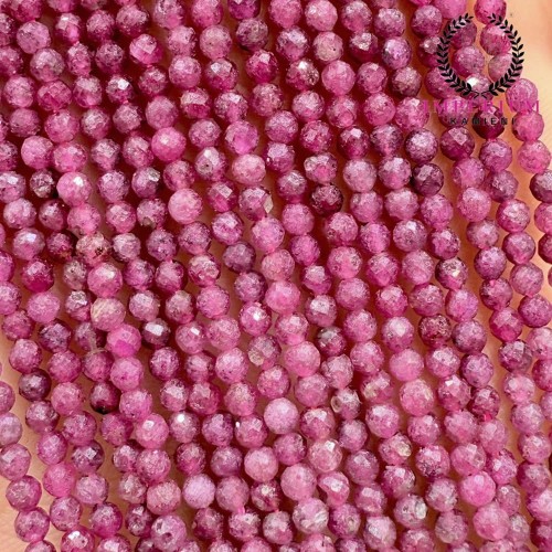 Rubin ciemny / kula fasetowana / ok. 2mm