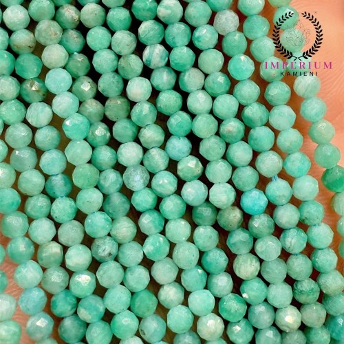 Amazonit zielony / kulka fasetowana / ok. 2 mm