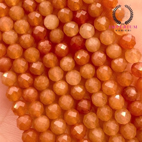 Awenturyn Czerwony / kulka fasetowana / ok. 3mm