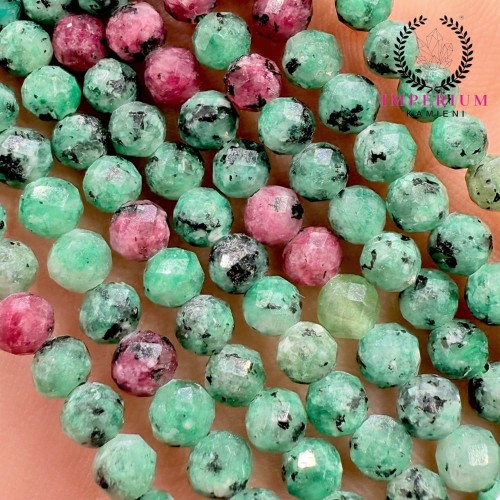 Jadeit turkusowy / kulka fasetowana / ok. 4mm