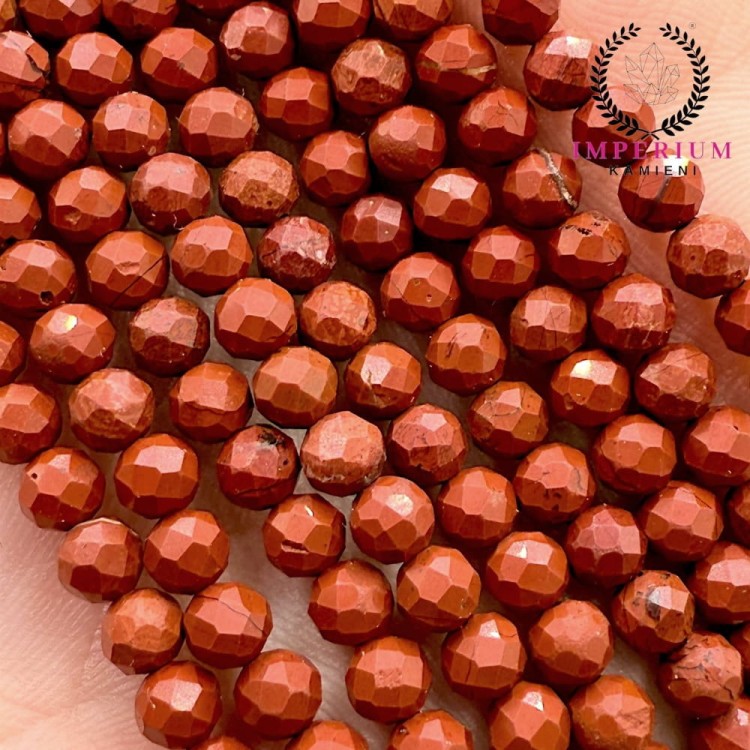 Jaspis Czerwony / kulka fasetowana / ok. 4mm