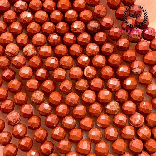 Jaspis Czerwony / kulka fasetowana / ok. 3mm